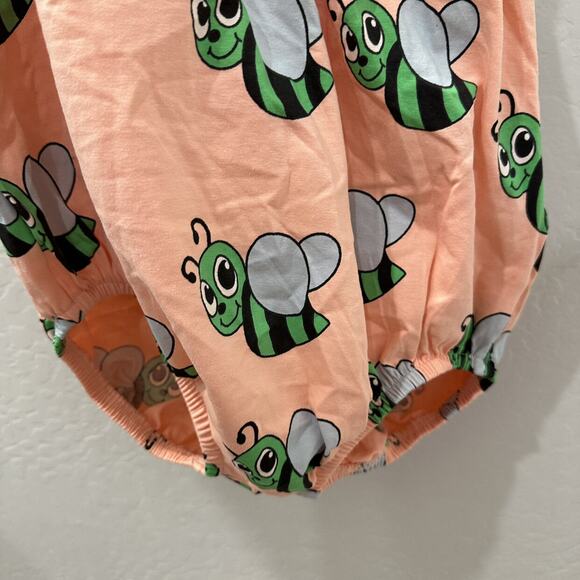 NWT Hugo Loves Tiki Peach Bees One Shoulder Romper - Picture 4 of 7